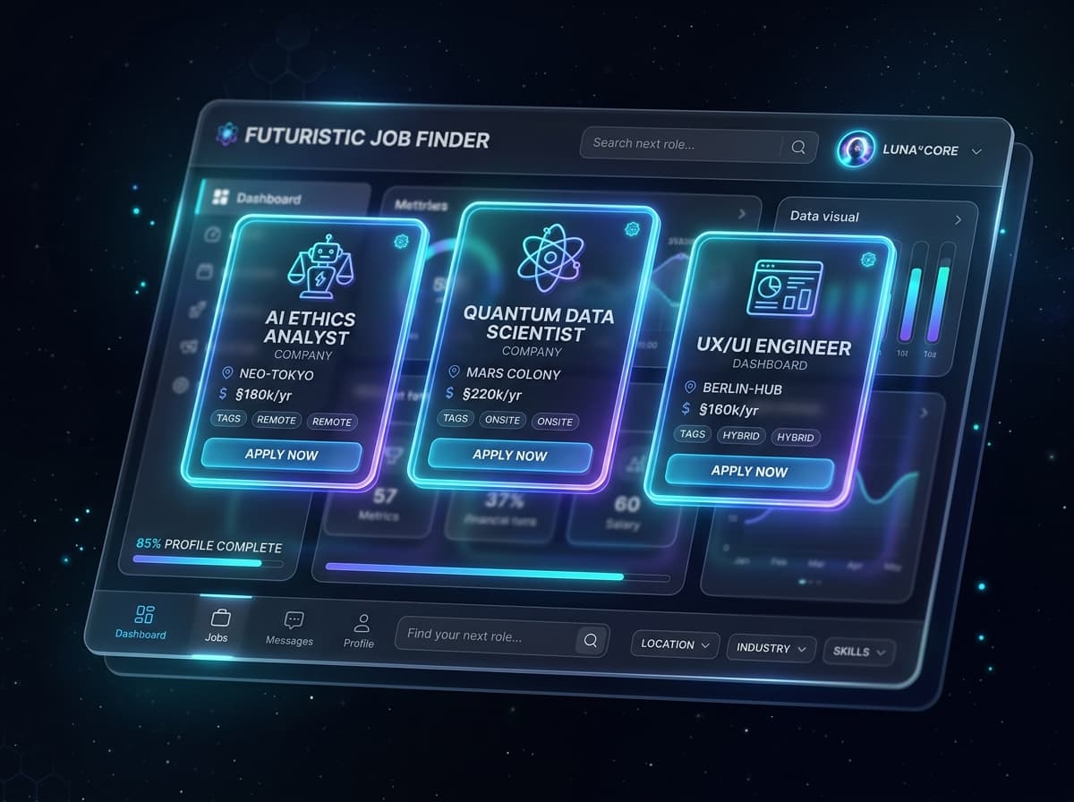 Spline 3D Futuristic Job Search Illustration